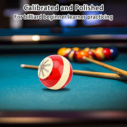 Billiards Cue Ball Training Artifact with Storage Bag, Portable Practice Training Assist Accessory with Standard Lines and Dots for America Pool Eight Ball(Size:Ball + Bag)