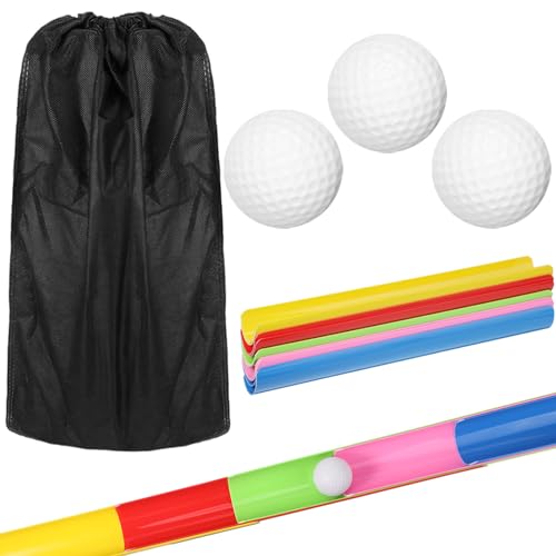 Sratte 1 Sets Team Building Activities Games Teamwork Group Learning Exercise Activities with Half Pipes Golf Balls Storage Bags Teamwork Kit for Adults Teens Field Day Game School Gym Outdoor Sports