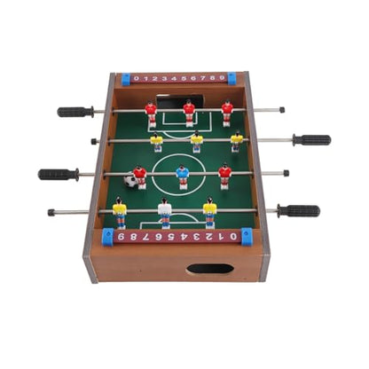 Foosball Table, 13.4 Inch Portable Interactive 4 Rows Table Soccer Game, Tabletop Soccer with 2 Balls and Player Cues for Family Game Rooms Adults Kids