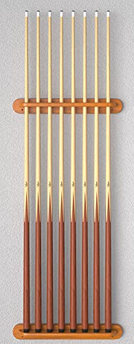Viper 2-Piece Traditional Wall Mounted Solid Oak Billiard/Pool Cue Rack, Holds 8 Cues - style: Oak