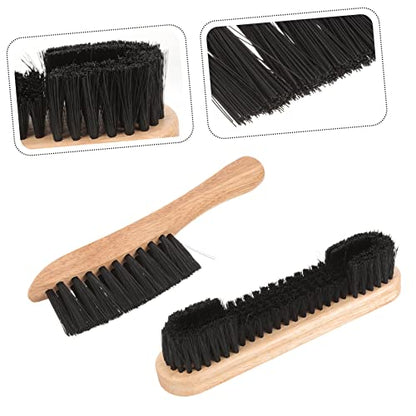 Toyvian 2Pcs Pool Table Cleaning Brush Set Natural Wooden Handle Billiards Felt Cleaner Dust Brush for Billiard Table Accessories