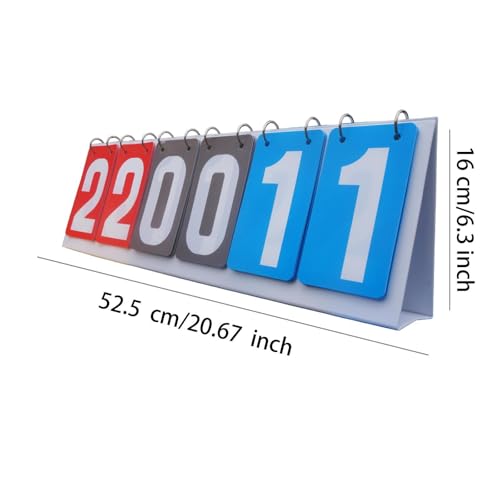Sports Scoreboard 6 Digit Portable Tabletop Flip Scorekeeper Manual Score Flip Cards Basketball Football Soccer Score Counter PVC Material Suitable Fo