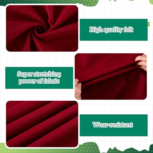 Breling 2 Sets 8ft Pool Table Felt Replacement Kit with 12 Rail Cloth Strips, Pre Cut Billiard Table Cloth for Standard 8 Foot Pool Tables, Durable Felt for Home Game Rooms, Bars & Clubs (red & Green)