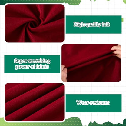 Breling 2 Sets 8ft Pool Table Felt Replacement Kit with 12 Rail Cloth Strips, Pre Cut Billiard Table Cloth for Standard 8 Foot Pool Tables, Durable Felt for Home Game Rooms, Bars & Clubs (red & Green)