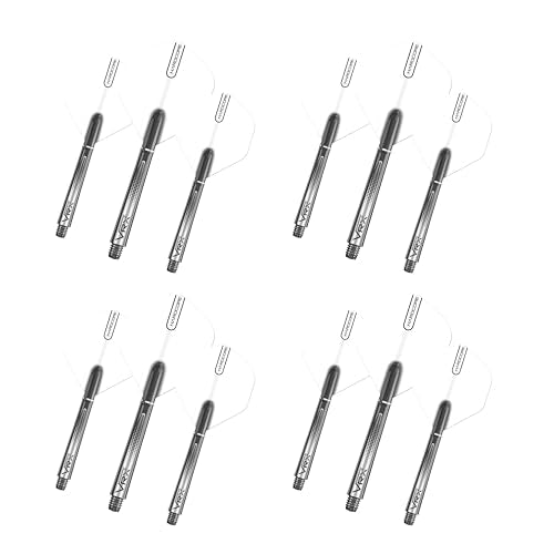 RED DRAGON Dart Flights and Shafts (Stems) Combo Set - Hardcore Flights and VRX Shafts - color: White