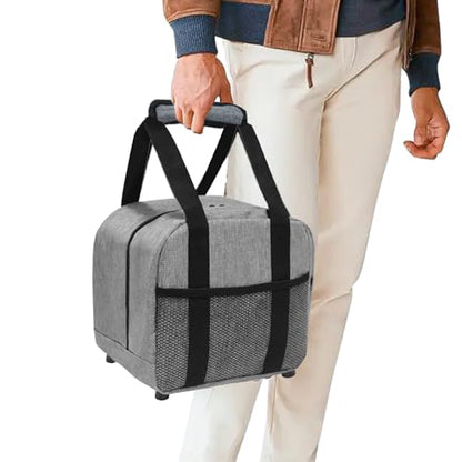 ALSLEA Single Bowling Ball Bag 1 Ball Extra Ball Organizer with Padded Ball Holder, Portable Small Zipper Case with Mesh Pocket, Bowling Gifts for Men, Kids, Beginners (Gray)