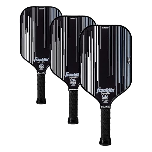Franklin Sports Pro Pickleball Paddles - Signature Series Pro Pickleball Paddle with MaxGrit Surface - USA Pickleball (USAPA) Approved Tournament Pickleball Paddles - 13mm + 16mm Polypropylene Cores - color: Pro Player - Black, size: 16mm (Pack of 3)