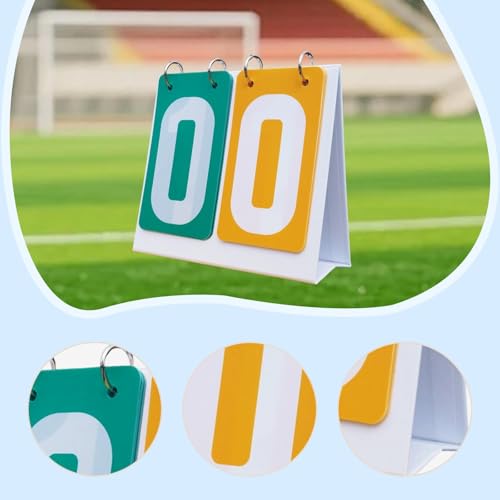 SM SunniMix Sports Scoreboard Manual Flip Score Flipper Tabletop Portable Score Counter PVC Material Lightweight Suitable for Basketball Volleyball Table Tennis