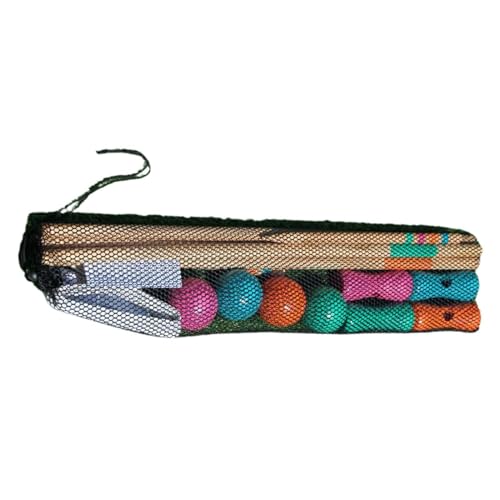Menolana Lawn Croquet Game Set Sport Outdoor Croquet Set 4 Clubs 6 Doors Toys Four Player Croquet Set for Park Backyard Family Parties