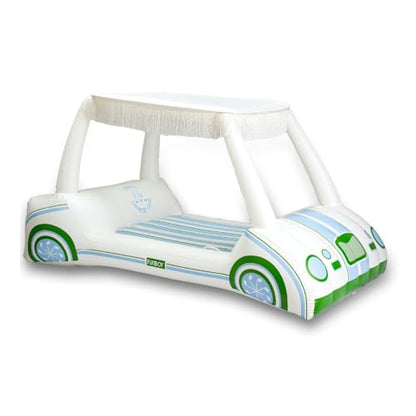 FUNBOY Giant Inflatable Luxury Golf Cart Pool Float, Two Cup Holders, Removable Fringe Shade, Float for Summer Pool Party and Entertainment - color: White