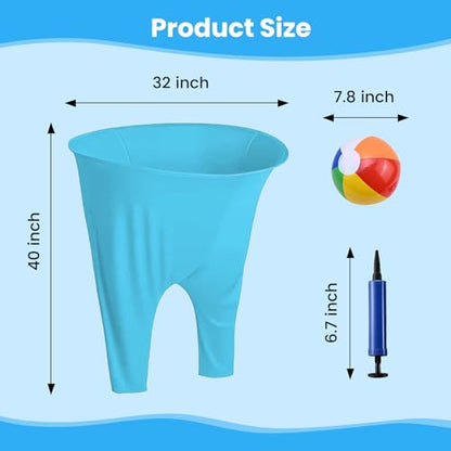 Granny Pants Yard Game Set, 2 PCS Granny Pants Family Party Outdoor Game with 10 Bouncy Balls & 2 Pumps Perfect for Adults and Kids, Fun Family Reunion Ultimate Backyard Party Games - color: blue+red