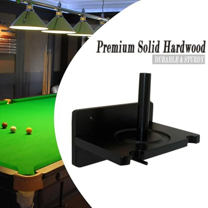 Pool Cue Stick Claw Holder Hold 2 Billiard Cues, Cone Chalk Holder with Ball Rack Wall Mount, Pool Stick Holder Storage Accessories (Black) - color: Black