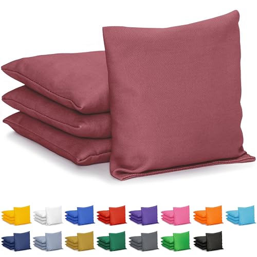 GoSports Classic Cornhole Bean Bags Set of 4-16 Colors Available - Regulation All Weather, Mix and Match - color: Burgundy