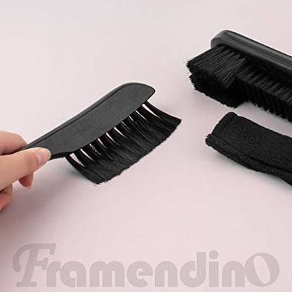 Framendino, Wooden Billiards Pool Table and Rail Brush Set Wood Billiard Cleaner Cleaning Tools Supplies (Black, 3 Pack) - color: Black