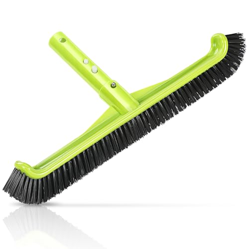 Pool Brush Head, Scrub Brush with Premium Nylon Bristles,Curved Ends High-Efficiency Pool Broom/Pool Brushes for Cleaning Inground/Above Ground,Swimming Pool, Walls, Bathtubs, Tiles & Floors(Green) - color: Green