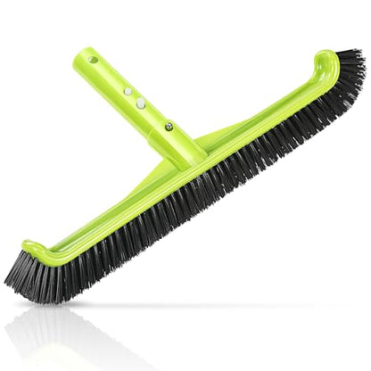 Pool Brush Head, Scrub Brush with Premium Nylon Bristles,Curved Ends High-Efficiency Pool Broom/Pool Brushes for Cleaning Inground/Above Ground,Swimming Pool, Walls, Bathtubs, Tiles & Floors(Green) - color: Green