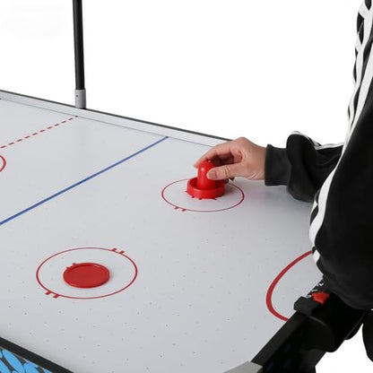 54" Air Hockey Table - Arcade Hockey Table Gaming Set w/LED Electronic Scoring & Lights, 2 Pucks, 2 Pushers, Powerful 12V Motor, Air Hockey Game Table for Kids Adults, Game Room, Home, Office