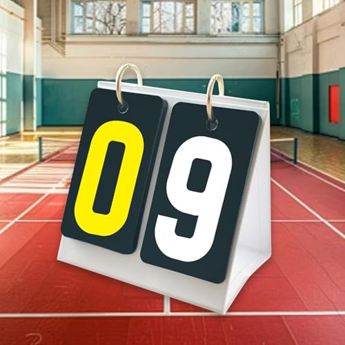 Sports Scoreboard 2 Digit Flip Number Portable Tabletop Scorekeeper PVC Material Water Resistant Suitable for Basketball Football Soccer Table Tennis