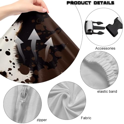 Artistic Brown Cow Print Chair Slipcovers with Arms 2 Piece Stretchy Gaming Chair Cover Cat Scratch Proof Furniture Protector with Zipper Anti-Dust Desk Chair Seat Protector for Office Home - color: Artistic Brown Cow Print