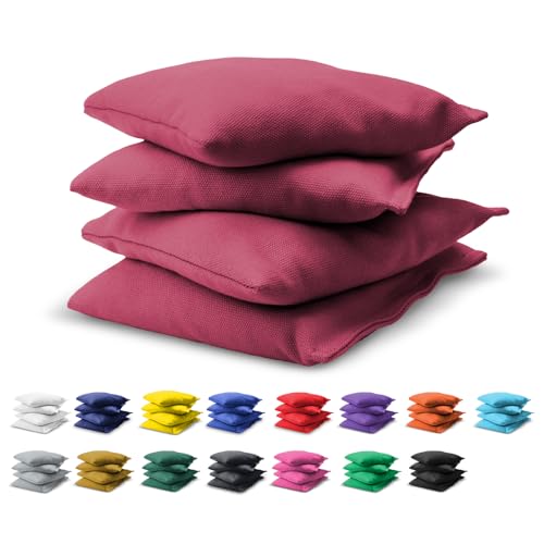 GoSports Cornhole Bean Bags Set of 4-16 Colors Available - Regulation All Weather, Mix and Match - color: Crimson / Burgundy