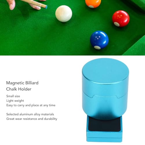 Magnetic Pool Chalk Holder Set,Aluminum Alloy Pool Cue Chalk Holder Case with Fixed Clip,Portable Snooker Billiard Chalk Box Accessories for Pants Pocket or Bag