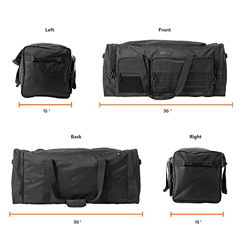 Fitdom 130L 36" Heavy Duty Extra Large Sports Gym Equipment Travel Duffle Bag W/Adjustable Shoulder Strap & 7 Compartments. Perfect for Soccer Baseball Basketball Hockey Football, Team Coaches & More - color: Black