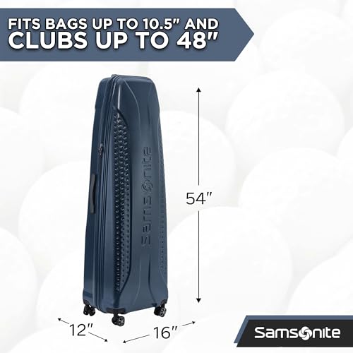 Samsonite Tour Pro Golf Hard Case Travel Bag | Lightweight, Durable ABS Shell, 360 Degree Multi-Directional Shark Wheels - color: Blue Matrix