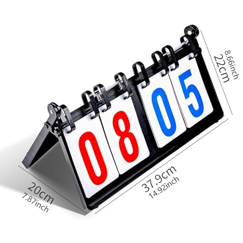 Portable Flip Scoreboard 4 Digit Tabletop Score Board for Sports Competition