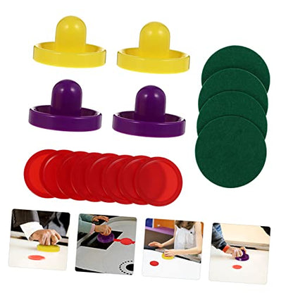 Toyvian 2sets Air Hockey Replacement Pucks and Includes Pucks and Felt Pads for Indoor Games and Boys and Girls Activities
