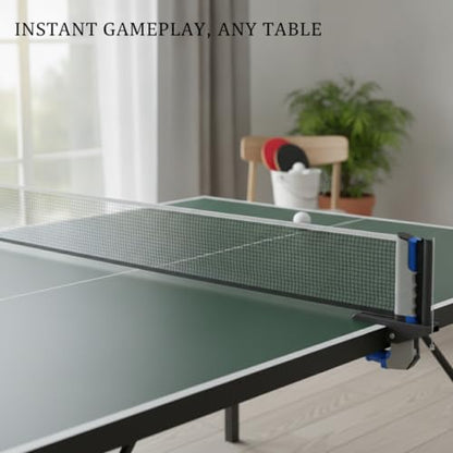 Retractable Table Tennis Net Set, Clamp-On Ping Pong Net for Standard Tables, Portable Polyester Mesh with Quick Setup - color: Gray