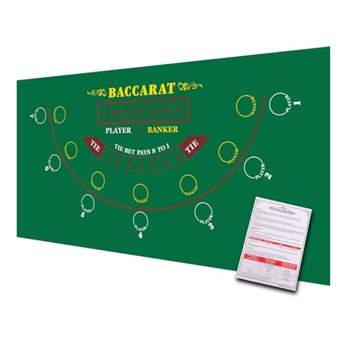 GSE Games & Sports Expert 36" x 72" Casino Layout Felt, Professional Casino Tabletop Mat for Parties, Casino Poker Game Night - style: Baccarat