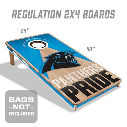 YouTheFan NFL 2' x 4' Slogan Series Professional Wood Cornhole Game - color: Carolina Panthers