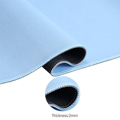 Mahjong Mat with Black Carrying Bag (Light Blue,31.5 inches), Anti Slip and Noise Reduction Table Cover for Mahjong, Poker, Card Games, Dominoes, Board Games, Slip Resistant Mat - color: Light Blue