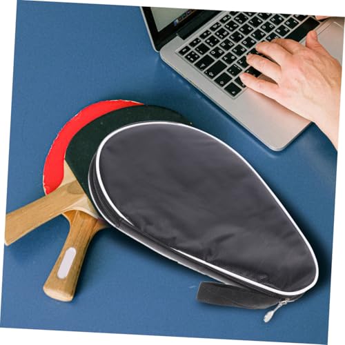 PRETYZOOM Reusable Oxford Cloth Table Tennis Racket Storage Case with Zipper and Elastic Band Protective Organizing Bag for Pong Paddle and Ball Sports Storage Bag for Daily Carry and Travel