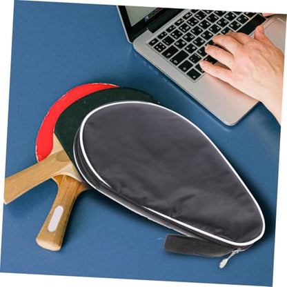 PRETYZOOM Reusable Oxford Cloth Table Tennis Racket Storage Case with Zipper and Elastic Band Protective Organizing Bag for Pong Paddle and Ball Sports Storage Bag for Daily Carry and Travel