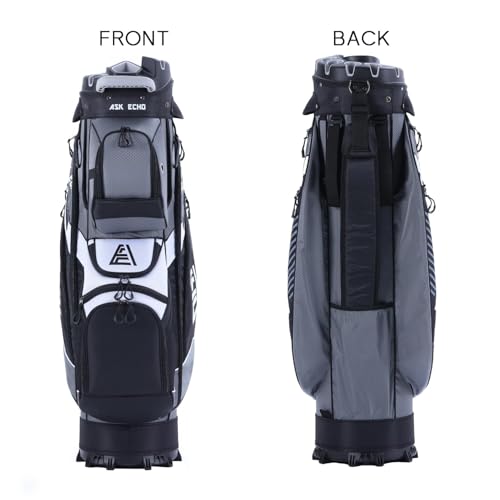 ASK ECHO T-Lock Golf Cart Bag, Quiet 14-Way Full-Length Divider - color: Grey