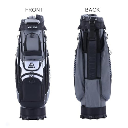 ASK ECHO T-Lock Golf Cart Bag, Quiet 14-Way Full-Length Divider - color: Grey