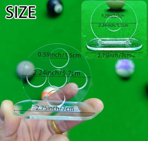 4PCS Billiard Cue Stroke Trainer, Billiard Training Tool Pool Cue Exerciser Trainer with Non-Slip Base, Acrylic Pool Training Aid for 8/9-Ball and Snooker(2 Single Hole+2 Five Holes)