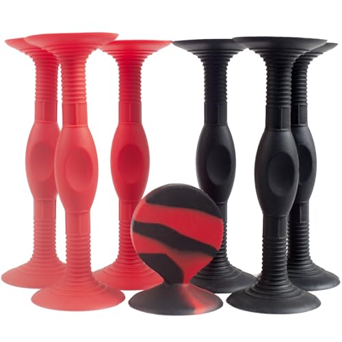Sucker Darts Throwing Game Set, Silicone Suction Cup Toys - color: Red+black