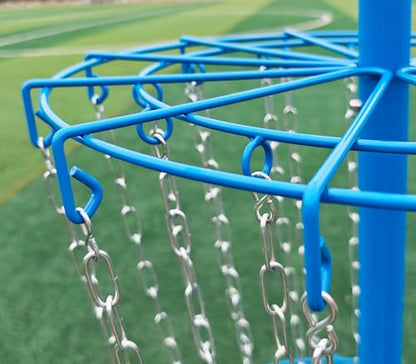Disc Golf Basket - Portable Disc Golf Target with Heavy Duty 24-Chains Come with 6pcs Disc Golf Discs and Carry Bag, Ground Stake -Suitable for Players of All Levels - Multi Color Available - style: Basic-Blue - 6 Pcs