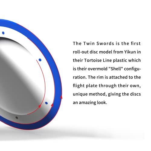 yikundiscs Yikun Twin Swords Understable Distance Driver| Pro Worlds 2025 Limited Edition | Beginner-Friendly Max-Distance Disc | Wind-Resistant & Easy-Glide Control | PDGA Approved 170-175g - color: blue