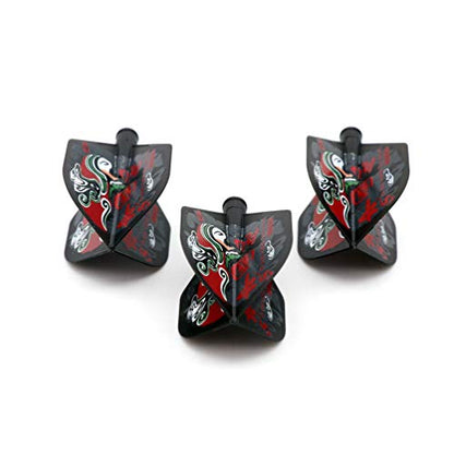 CUESOUL TERO AK4 Dart Flights Standard Shape,Peking Opera Design,Set of 3 pcs - color: Black