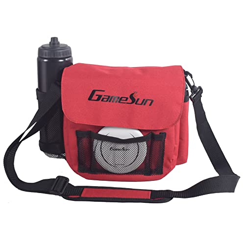 DISC Golf Set-Includes 1pc Heavy Duty Nylon Carry Bag, 2pcs Drivers, 2pcs Mid-Ranges, 2pcs Putters, 1pc Mini Disc Marker, 1pc 12”x12” Embroider Logo Black Towel and 1pc Gift Color Box - color: Red