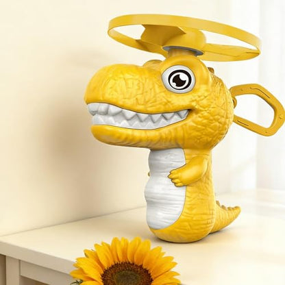Disc Flying Toy, Fun Dinosaur Design, 11.5x3.5x12cm, Cat Toy Launcher, Cat Fetch and Hunt Toys, Easy to Use, for Yard, Garden, Balcony, Terrace Fun - color: Yellow