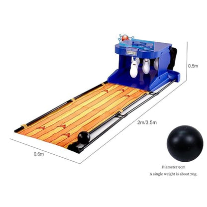 Electronic Bowling Alley Game with LED Scoreboard, Indoor Bowling Ball Console with Automatic Reset, Realistic Sound Effects, Fun for Kids & Adults, 2m Length