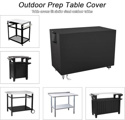 Outdoor Prep Table Cover 28 Inch,Waterproof Patio Outdoor Stainless Steel Metal Grill BBQ Table Cart Cover Dustproof Windproof All Season Pretection for Outdoor Table - 28 x 18 x 35 Inch