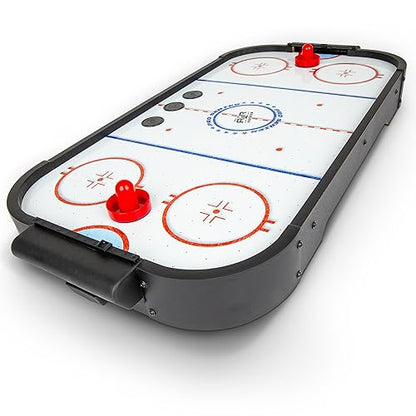 GoSports 30 Inch Table Top Air Hockey Game for Kids - Portable, Battery Operated Game Table - Black - color: Black