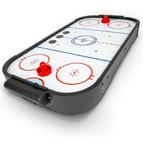 GoSports 30 Inch Table Top Air Hockey Game for Kids - Portable, Battery Operated Game Table - Black - color: Black