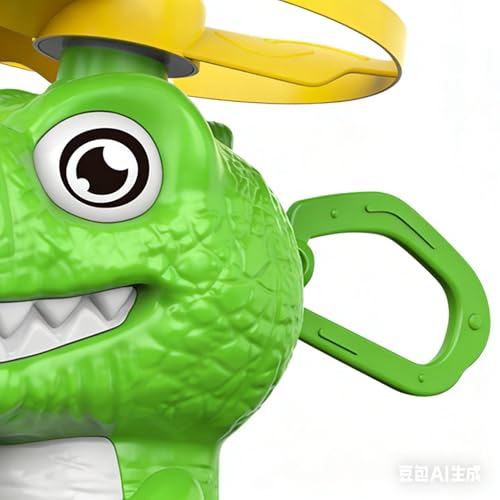 Disc Flying Toy, Fun Dinosaur Design, 11.5x3.5x12cm, Cat Toy Launcher, Cat Fetch and Hunt Toys, Easy to Use, for Yard, Garden, Balcony, Terrace Fun - color: Green