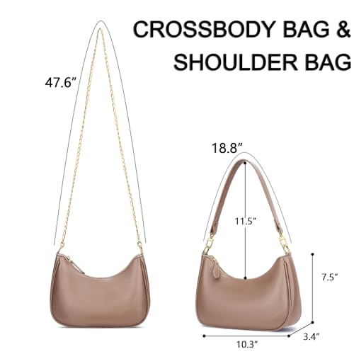 KKXIU Shoulder Bag for Women Cute Hobo Purses and Handbags Retro Clutch Underarm Purse | Cute - color: Khaki2